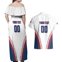 Custom Baseball Puerto Rico 2025 Couples Matching Off Shoulder Maxi Dress and Hawaiian Shirt Team Rubio Retro Style