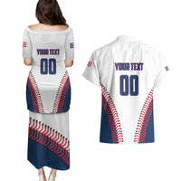 Custom Baseball Puerto Rico 2025 Couples Matching Puletasi and Hawaiian Shirt Team Rubio Retro Style