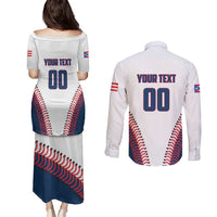Custom Baseball Puerto Rico 2025 Couples Matching Puletasi and Long Sleeve Button Shirt Team Rubio Retro Style