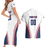 Custom Baseball Puerto Rico 2025 Couples Matching Short Sleeve Bodycon Dress and Hawaiian Shirt Team Rubio Retro Style