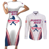 Custom Baseball Puerto Rico 2025 Couples Matching Short Sleeve Bodycon Dress and Long Sleeve Button Shirt Team Rubio Retro Style
