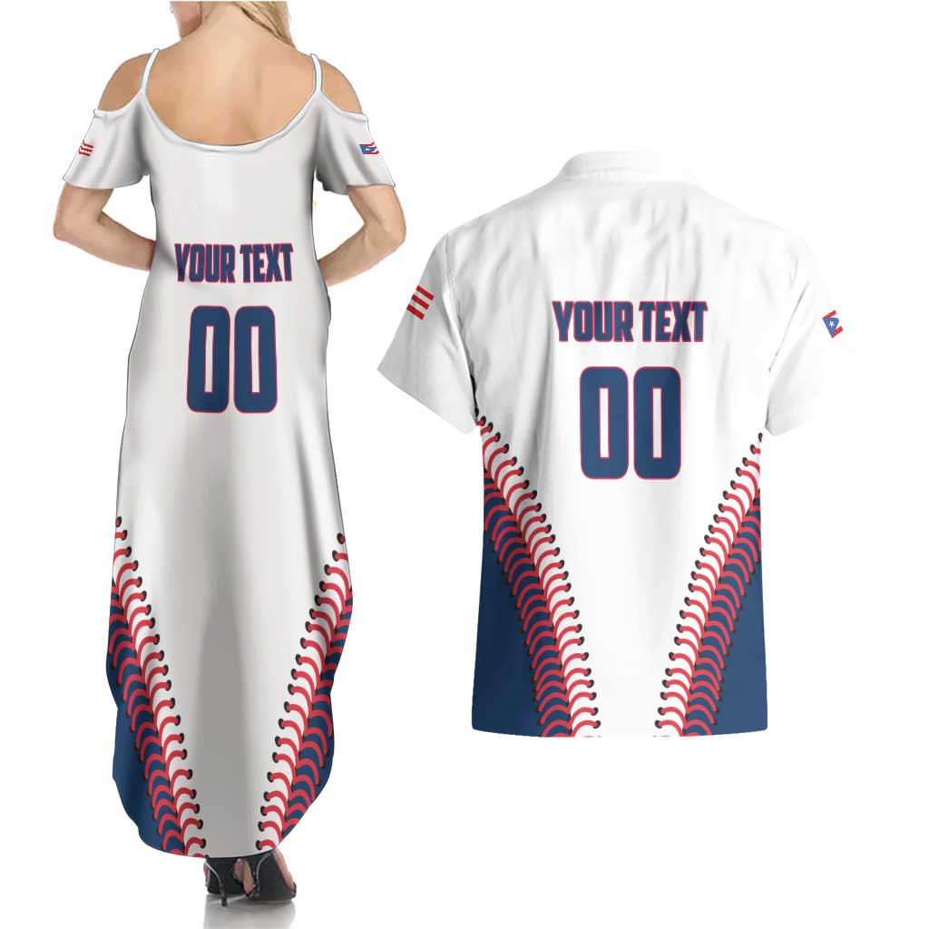 Custom Baseball Puerto Rico 2025 Couples Matching Summer Maxi Dress and Hawaiian Shirt Team Rubio Retro Style