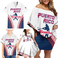 Custom Baseball Puerto Rico 2025 Family Matching Off Shoulder Short Dress and Hawaiian Shirt Team Rubio Retro Style