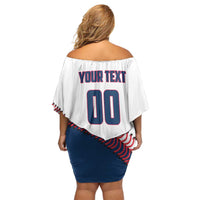 Custom Baseball Puerto Rico 2025 Family Matching Off Shoulder Short Dress and Hawaiian Shirt Team Rubio Retro Style