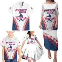 Custom Baseball Puerto Rico 2025 Family Matching Puletasi and Hawaiian Shirt Team Rubio Retro Style