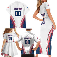 Custom Baseball Puerto Rico 2025 Family Matching Short Sleeve Bodycon Dress and Hawaiian Shirt Team Rubio Retro Style