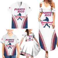 Custom Baseball Puerto Rico 2025 Family Matching Summer Maxi Dress and Hawaiian Shirt Team Rubio Retro Style
