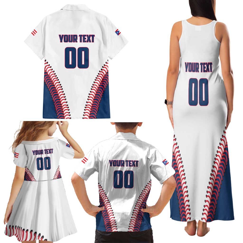 Custom Baseball Puerto Rico 2025 Family Matching Tank Maxi Dress and Hawaiian Shirt Team Rubio Retro Style