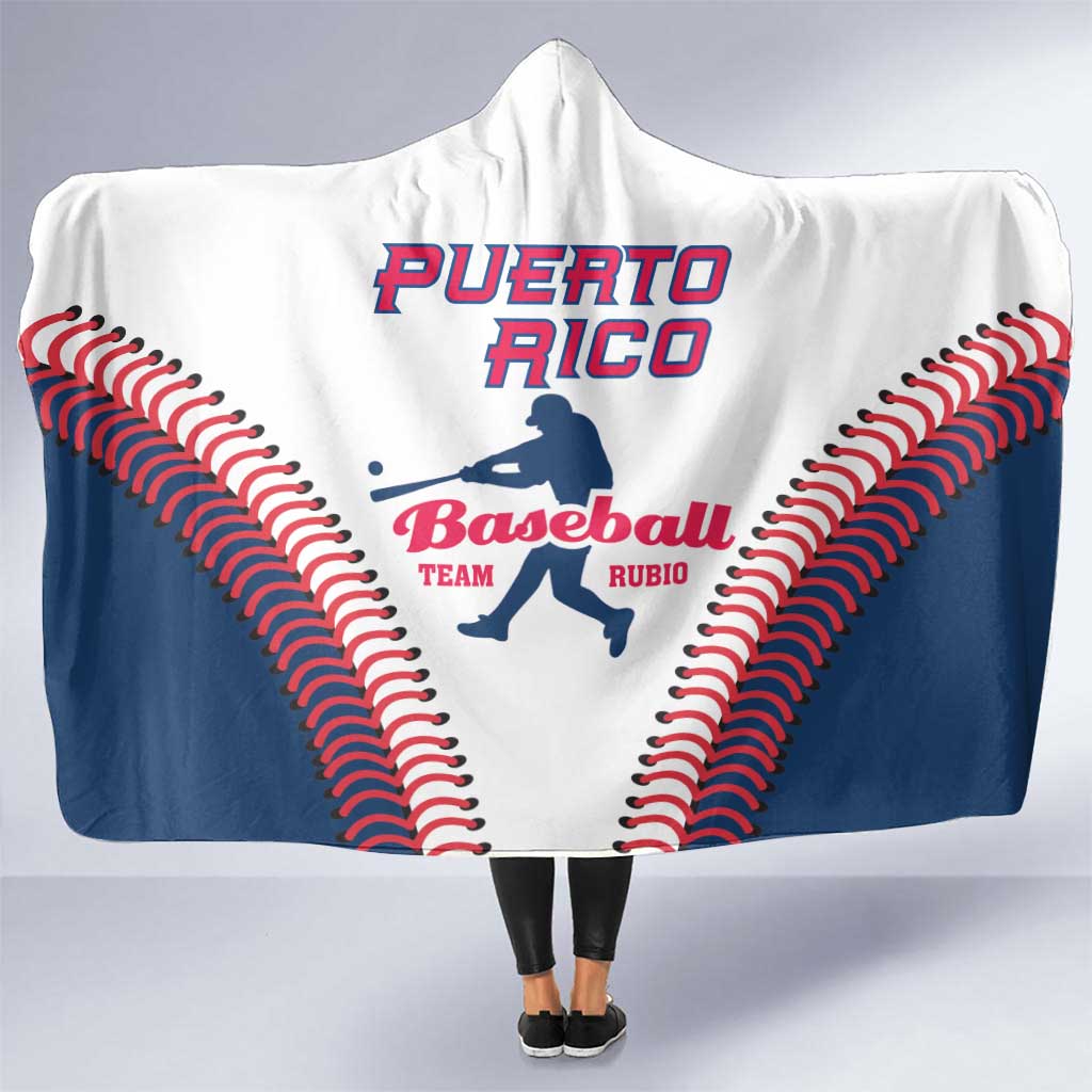 Baseball Puerto Rico 2025 Hooded Blanket Team Rubio Retro Style