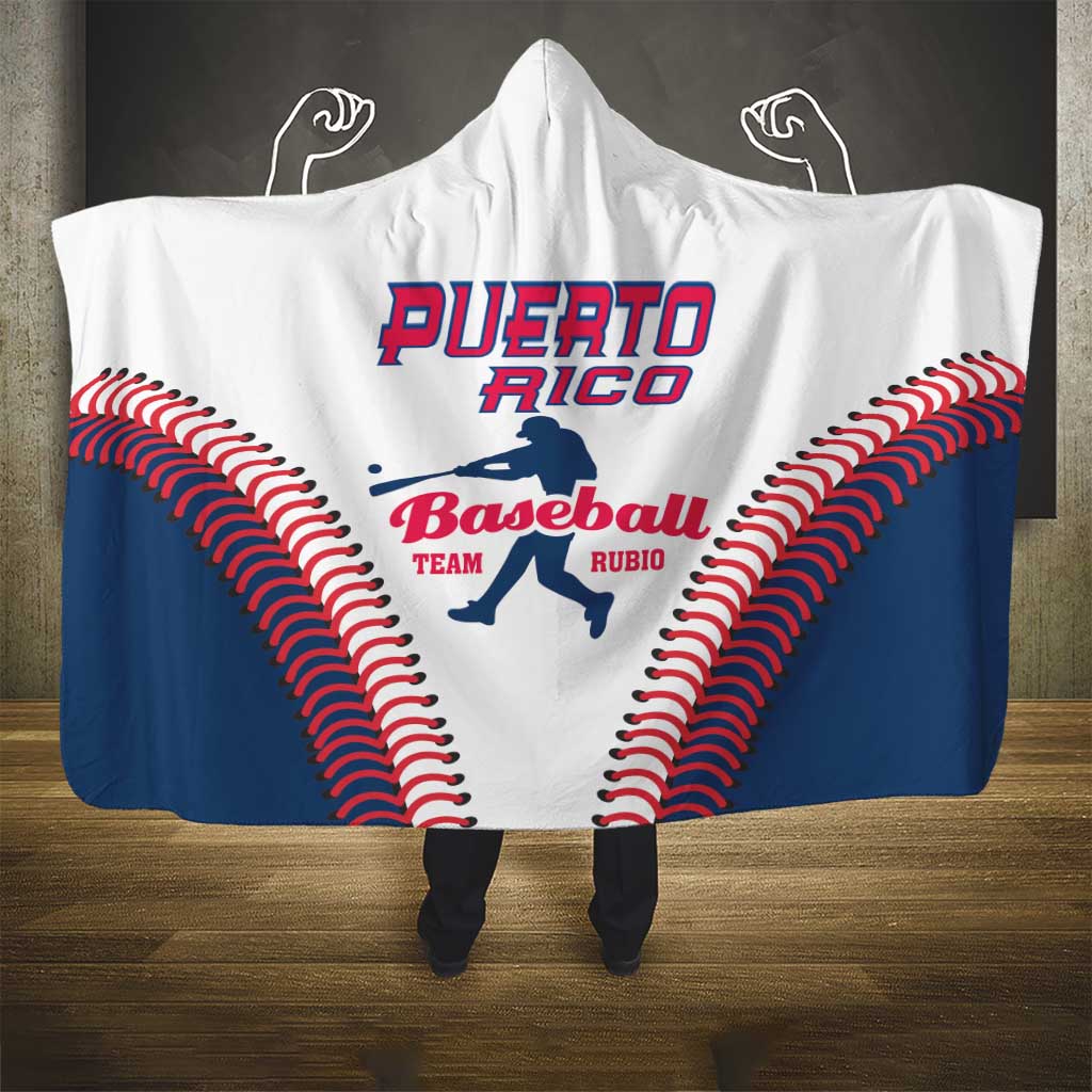 Baseball Puerto Rico 2025 Hooded Blanket Team Rubio Retro Style