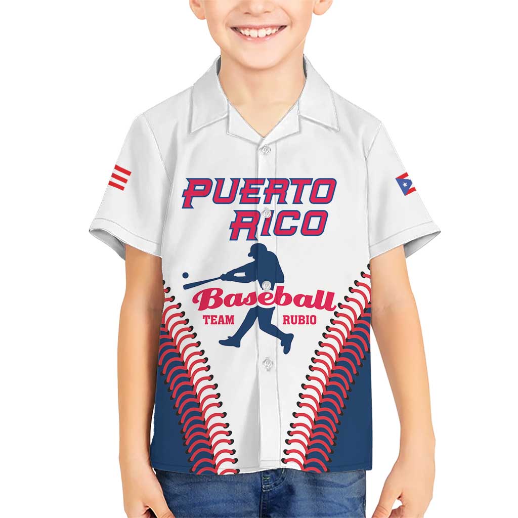 Custom Baseball Puerto Rico 2025 Kid Hawaiian Shirt Team Rubio Retro Style