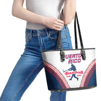 Baseball Puerto Rico 2025 Leather Tote Bag Team Rubio Retro Style