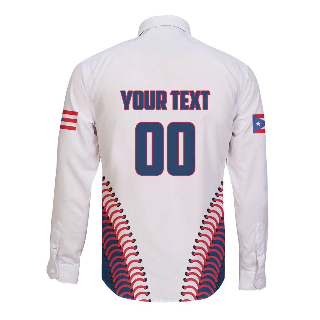 Custom Baseball Puerto Rico 2025 Long Sleeve Button Shirt Team Rubio Retro Style