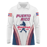 Custom Baseball Puerto Rico 2025 Long Sleeve Polo Shirt Team Rubio Retro Style