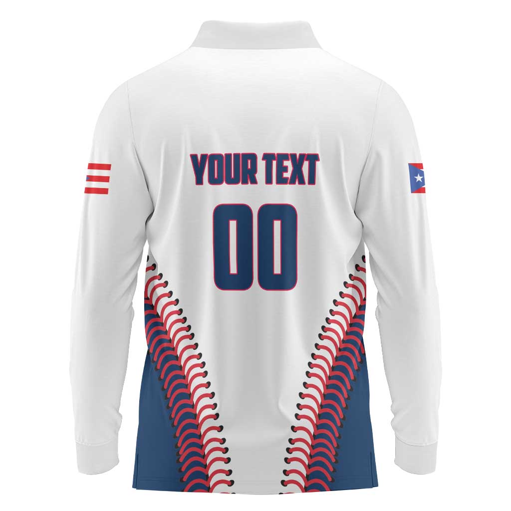 Custom Baseball Puerto Rico 2025 Long Sleeve Polo Shirt Team Rubio Retro Style