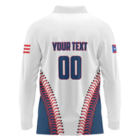 Custom Baseball Puerto Rico 2025 Long Sleeve Polo Shirt Team Rubio Retro Style