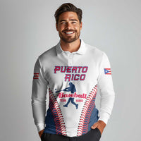 Custom Baseball Puerto Rico 2025 Long Sleeve Polo Shirt Team Rubio Retro Style
