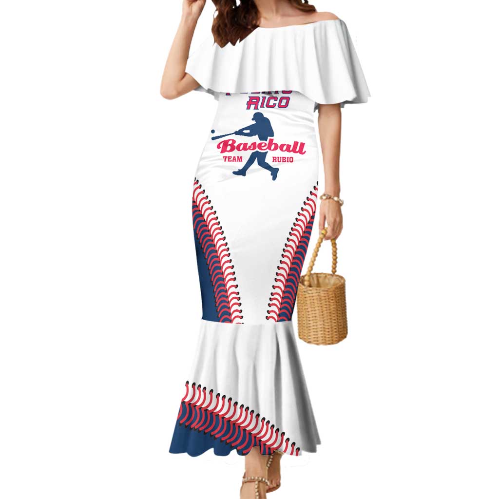 Custom Baseball Puerto Rico 2025 Mermaid Dress Team Rubio Retro Style