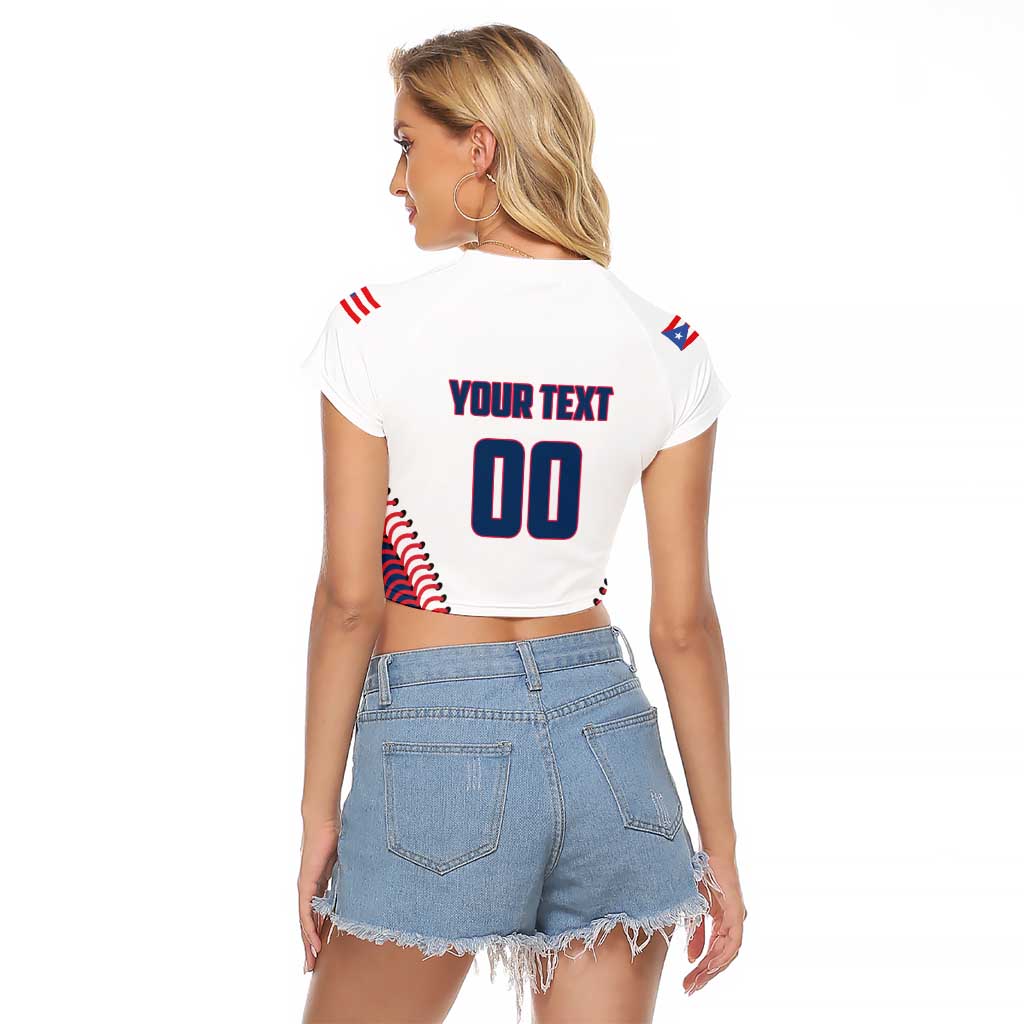 Custom Baseball Puerto Rico 2025 Raglan Cropped T Shirt Team Rubio Retro Style