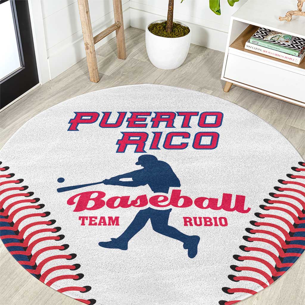 Baseball Puerto Rico 2025 Round Carpet Team Rubio Retro Style