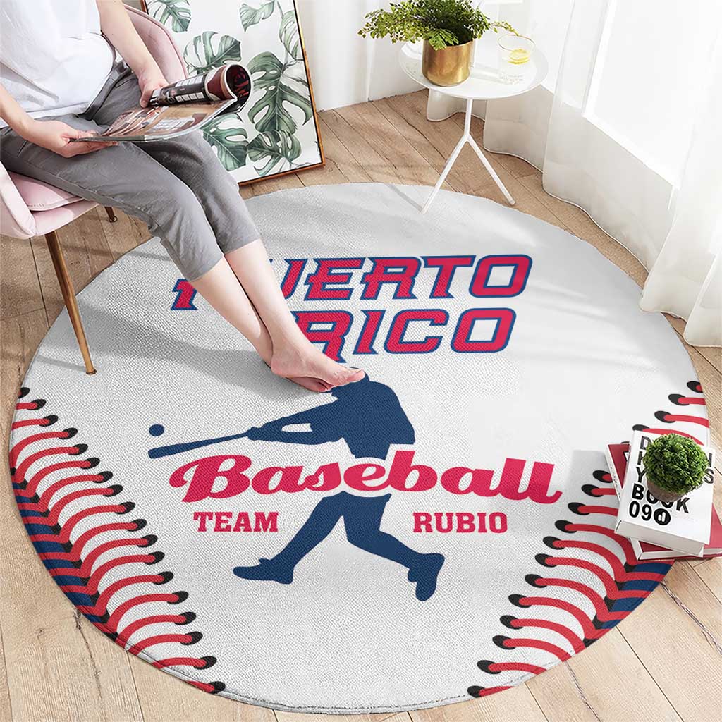 Baseball Puerto Rico 2025 Round Carpet Team Rubio Retro Style