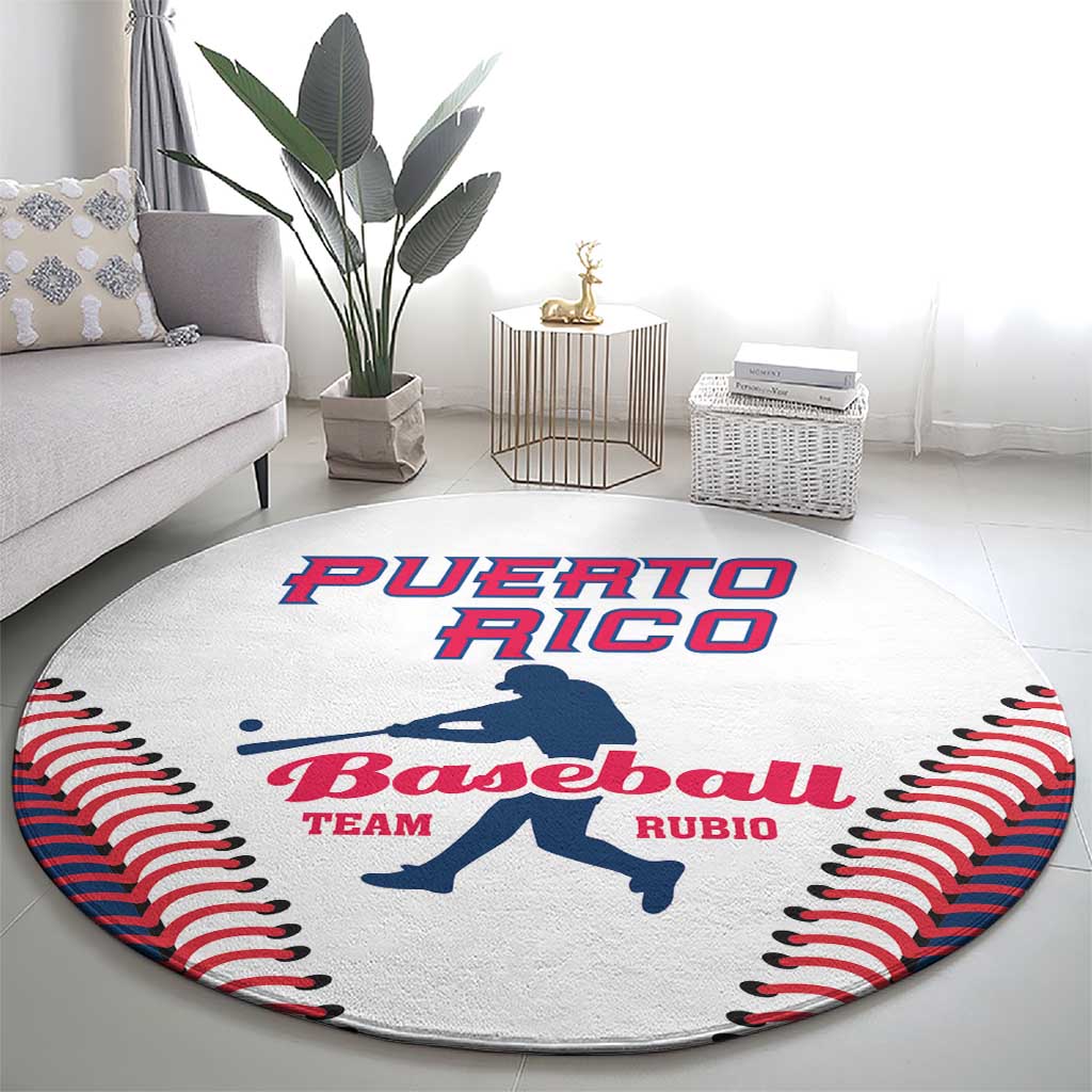 Baseball Puerto Rico 2025 Round Carpet Team Rubio Retro Style