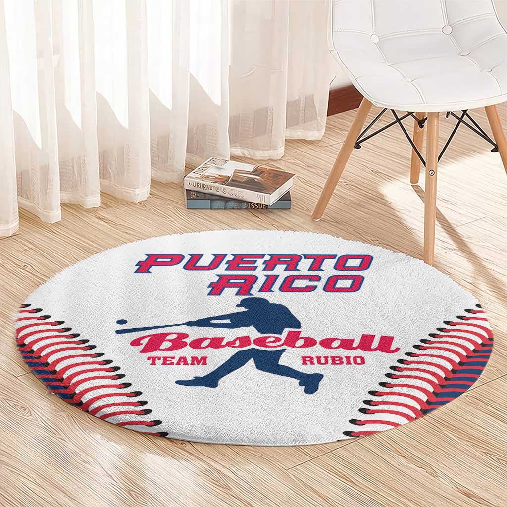 Baseball Puerto Rico 2025 Round Carpet Team Rubio Retro Style