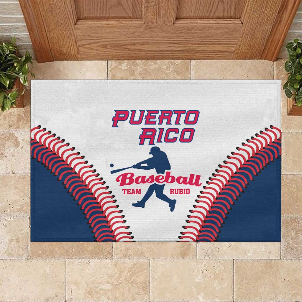 Baseball Puerto Rico 2025 Rubber Doormat Team Rubio Retro Style