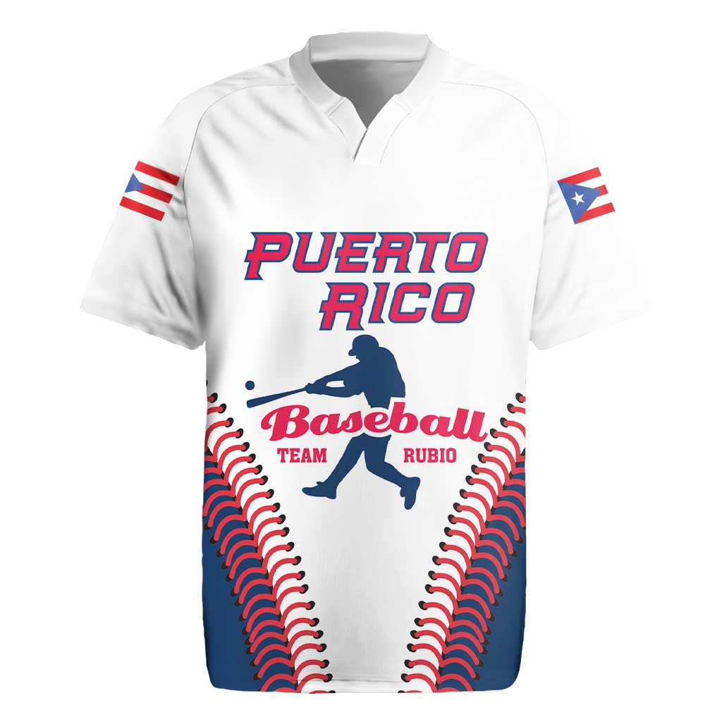 Custom Baseball Puerto Rico 2025 Rugby Jersey Team Rubio Retro Style