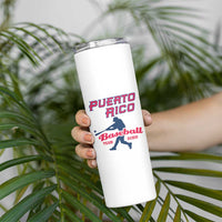 Custom Baseball Puerto Rico 2025 Skinny Tumbler Team Rubio Retro Style