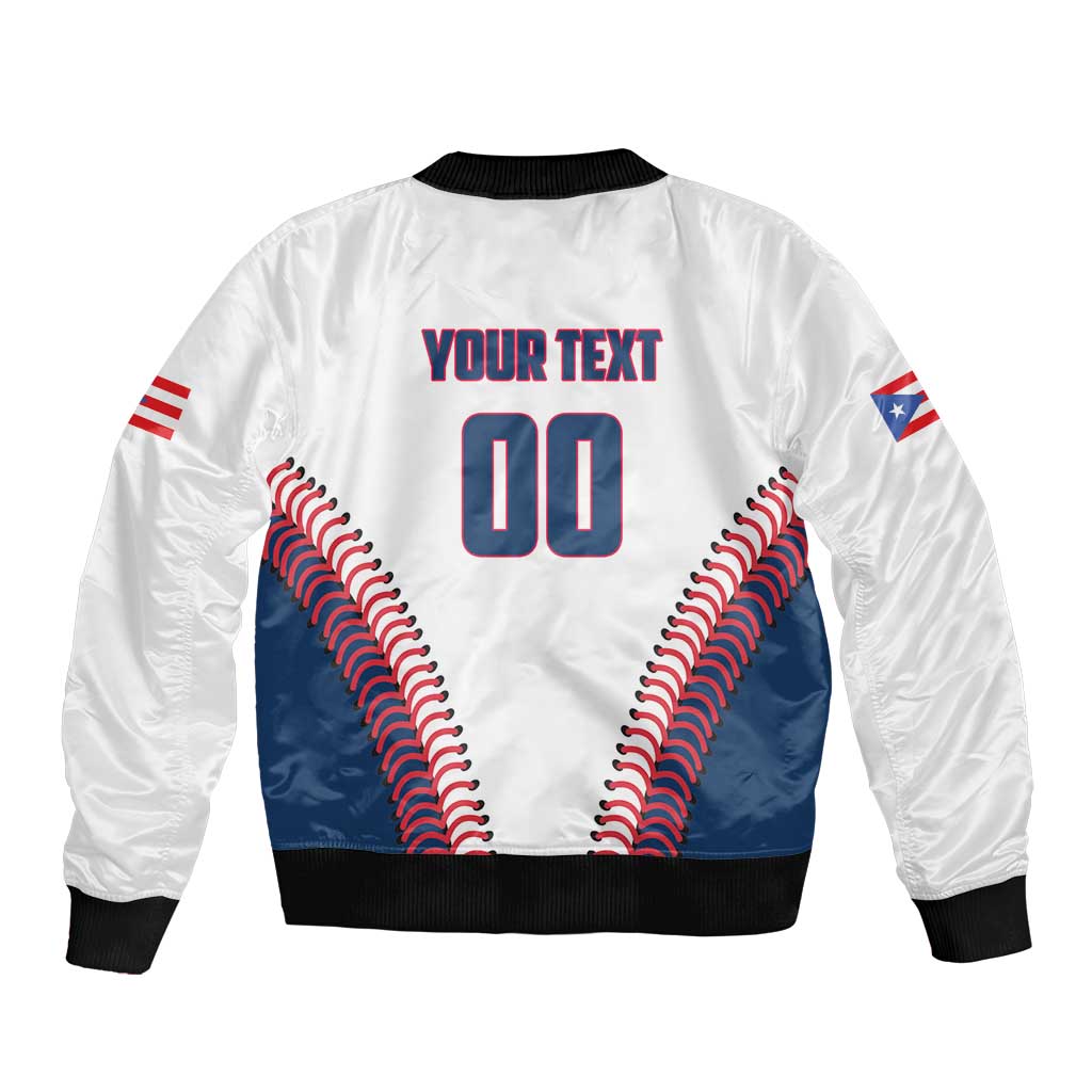 Custom Baseball Puerto Rico 2025 Sleeve Zip Bomber Jacket Team Rubio Retro Style