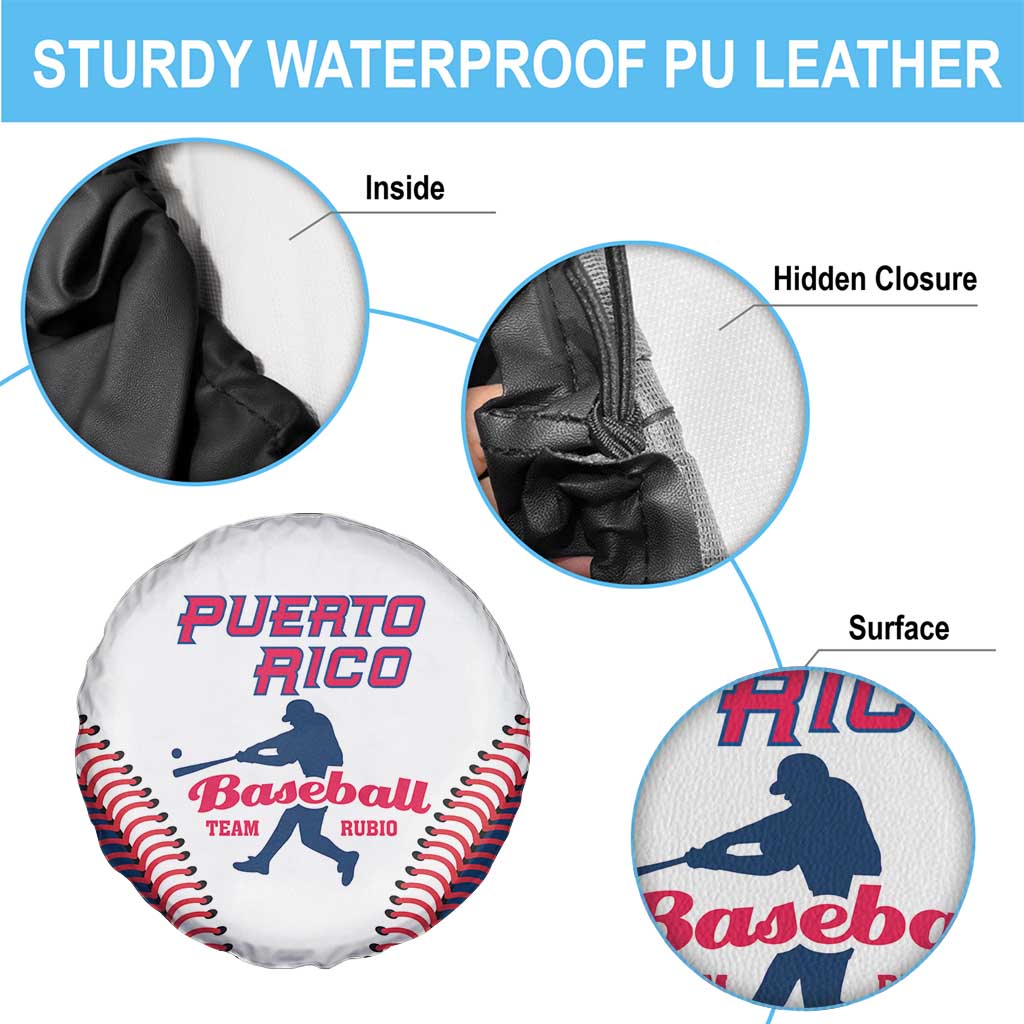 Baseball Puerto Rico 2025 Spare Tire Cover Team Rubio Retro Style