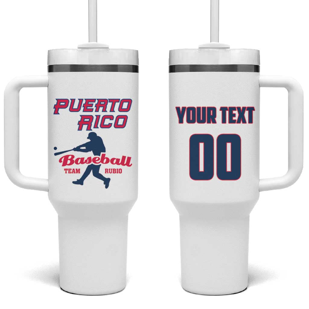 Custom Baseball Puerto Rico 2025 Tumbler With Handle Team Rubio Retro Style