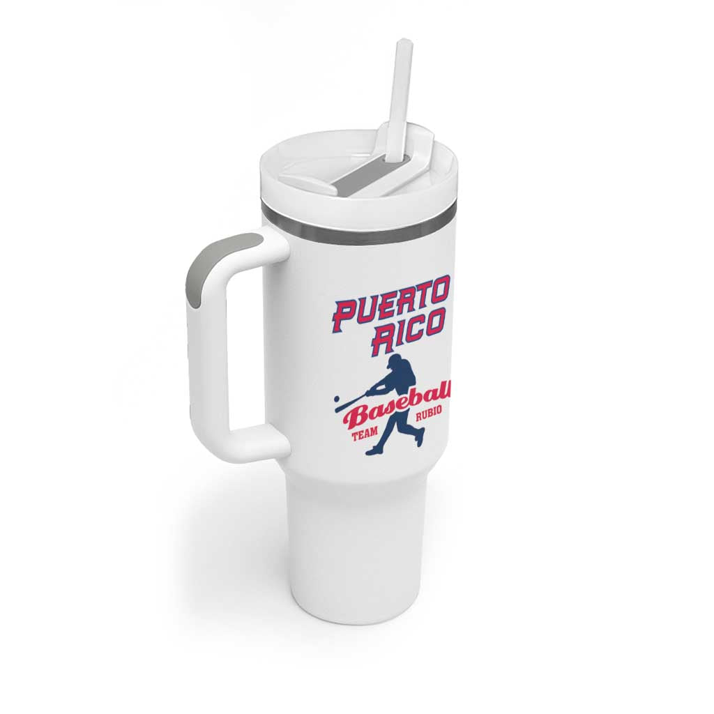 Custom Baseball Puerto Rico 2025 Tumbler With Handle Team Rubio Retro Style
