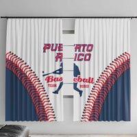 Baseball Puerto Rico 2025 Window Curtain Team Rubio Retro Style