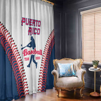 Baseball Puerto Rico 2025 Window Curtain Team Rubio Retro Style