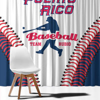 Baseball Puerto Rico 2025 Window Curtain Team Rubio Retro Style