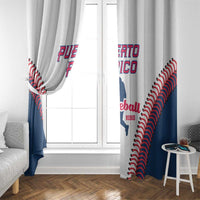 Baseball Puerto Rico 2025 Window Curtain Team Rubio Retro Style