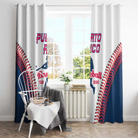 Baseball Puerto Rico 2025 Window Curtain Team Rubio Retro Style