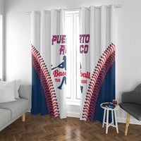 Baseball Puerto Rico 2025 Window Curtain Team Rubio Retro Style