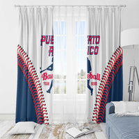 Baseball Puerto Rico 2025 Window Curtain Team Rubio Retro Style