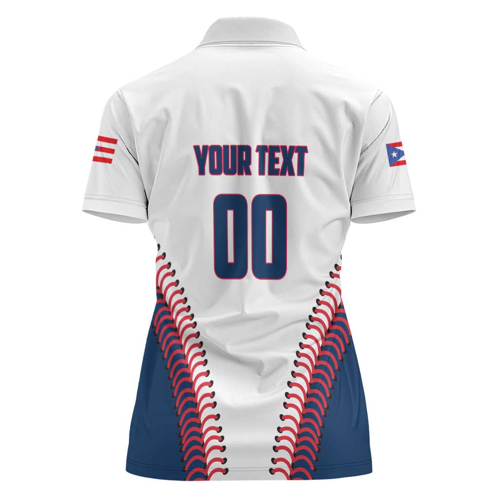 Custom Baseball Puerto Rico 2025 Women Polo Shirt Team Rubio Retro Style
