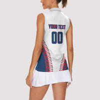 Custom Baseball Puerto Rico 2025 Women Sleeveless Polo Shirt Team Rubio Retro Style