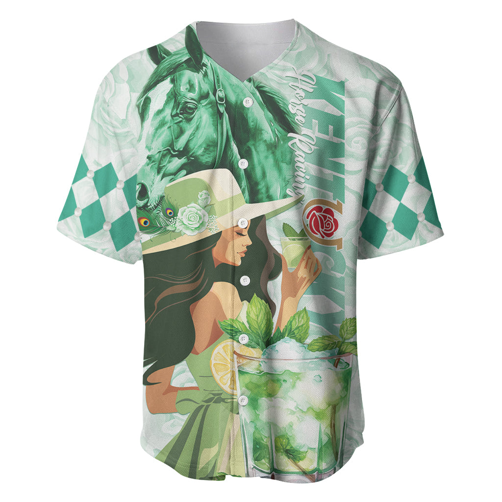 Kentucky Horse Racing Baseball Jersey Fancy Lady With Derby Mint Julep Cocktail - Wonder Print Shop
