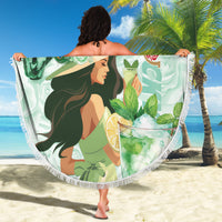 Kentucky Horse Racing Beach Blanket Fancy Lady With Derby Mint Julep Cocktail - Wonder Print Shop