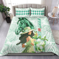 Kentucky Horse Racing Bedding Set Fancy Lady With Derby Mint Julep Cocktail - Wonder Print Shop