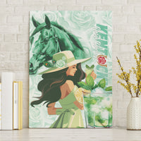 Kentucky Horse Racing Canvas Wall Art Fancy Lady With Derby Mint Julep Cocktail - Wonder Print Shop