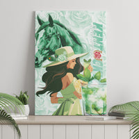 Kentucky Horse Racing Canvas Wall Art Fancy Lady With Derby Mint Julep Cocktail - Wonder Print Shop