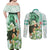 Kentucky Horse Racing Couples Matching Off Shoulder Maxi Dress and Long Sleeve Button Shirt Fancy Lady With Derby Mint Julep Cocktail - Wonder Print Shop