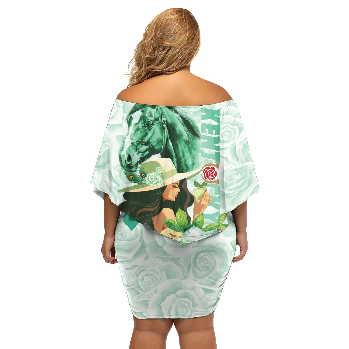 Kentucky Horse Racing Family Matching Off Shoulder Short Dress and Hawaiian Shirt Fancy Lady With Derby Mint Julep Cocktail - Wonder Print Shop